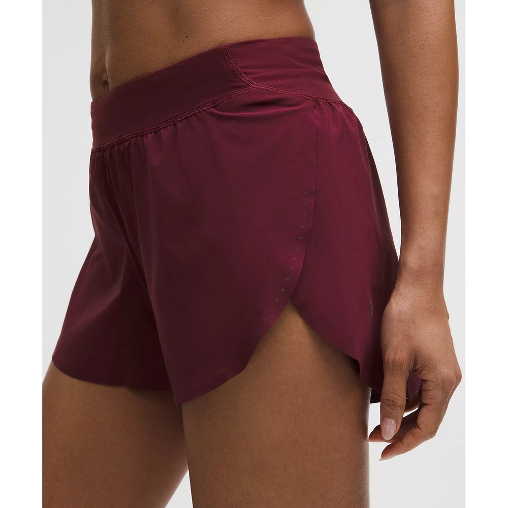 Lululemon-Fast and Free High-Rise Classic-Fit Split Short 3"-Burgundy Bay